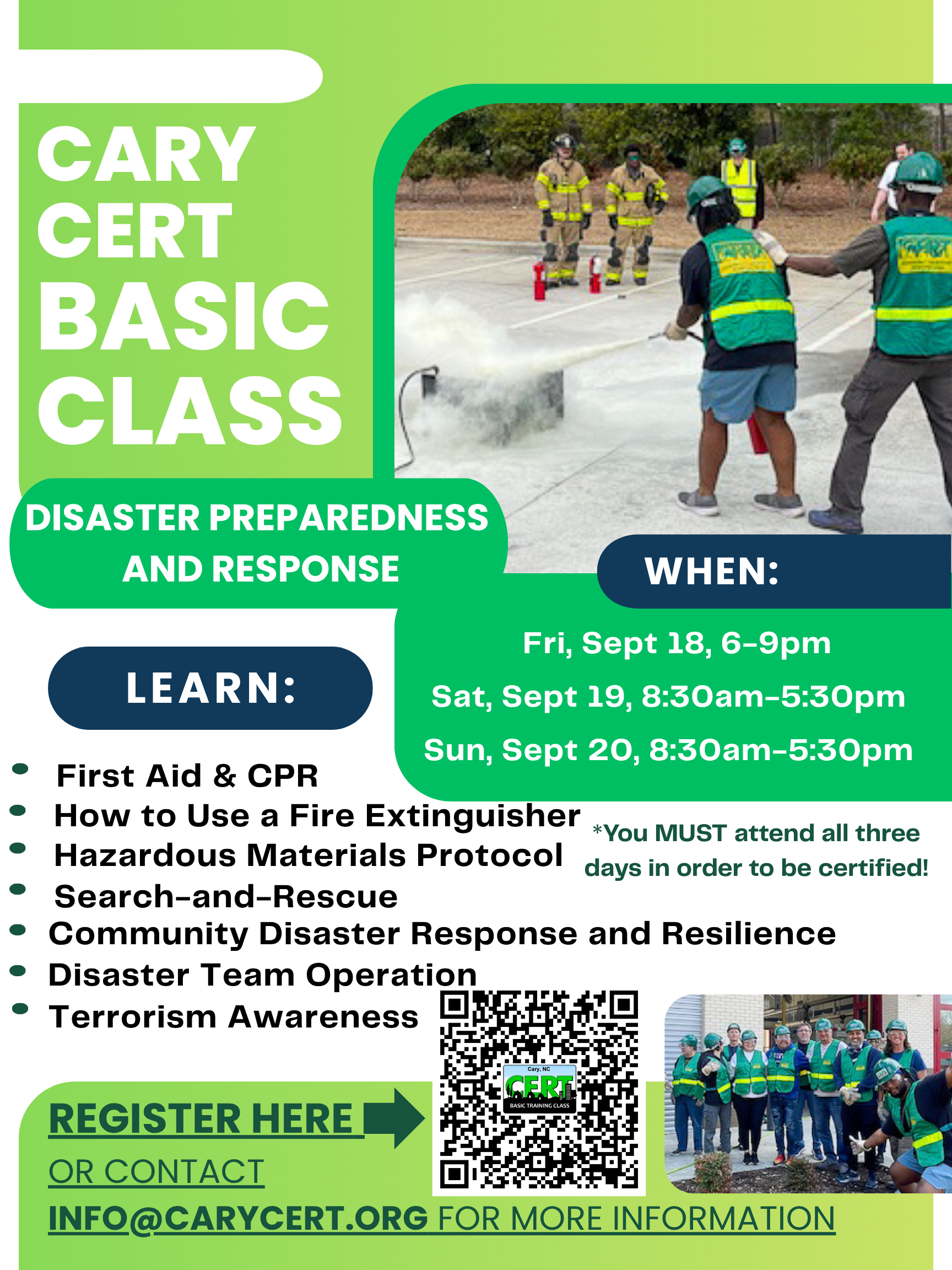 Poster for the Basic Training Class
